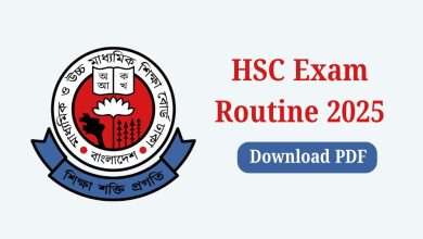 HSC Exam Routine 2025