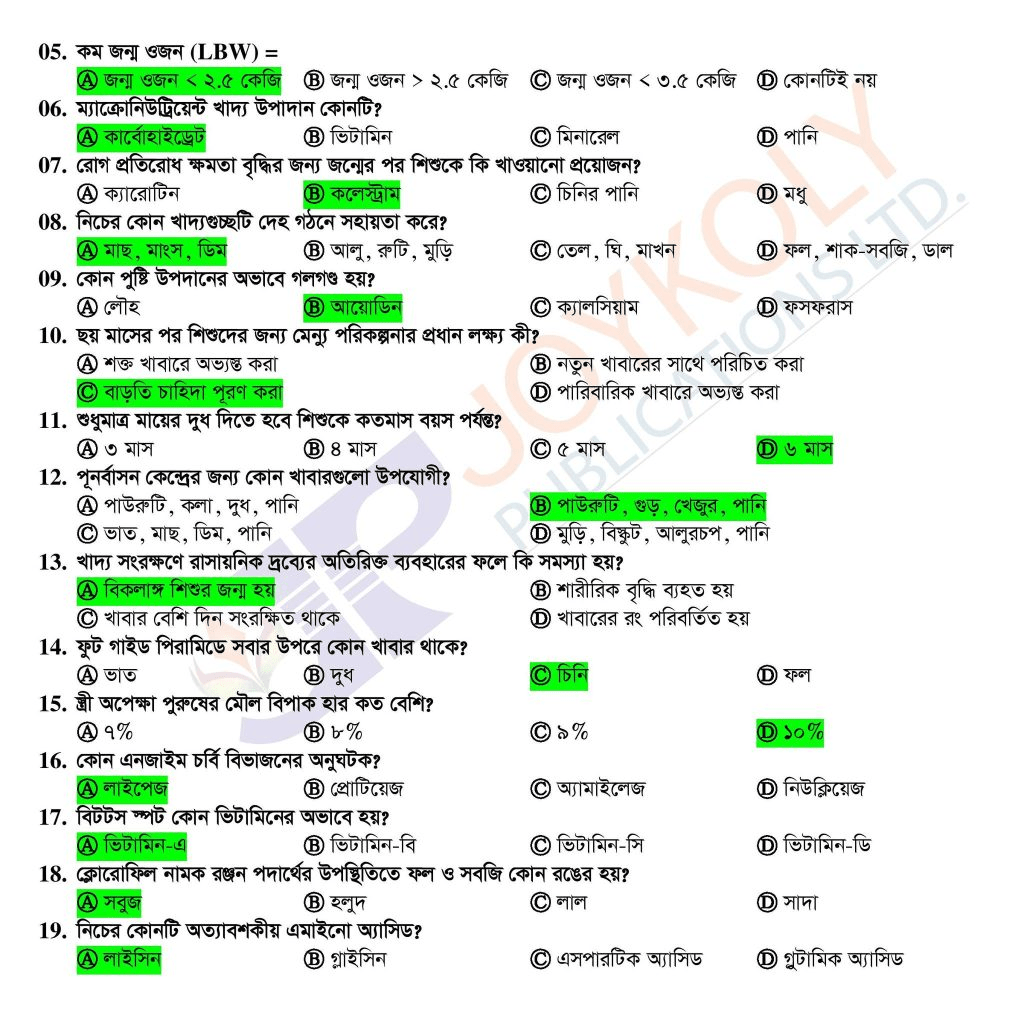 Home Economics Unit Question Solution 9