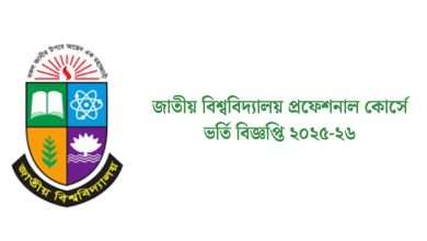 NU Professional Course Admission Circular 2025-26
